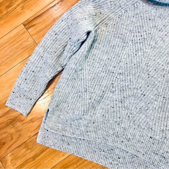 Madewell cable knit sweater ribbed knit wool grey gray winter turtleneck… - Picture 8 of 10